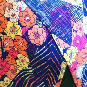 2 Pairs NEW Lularoe Floral Leggings T/C 2 Plus